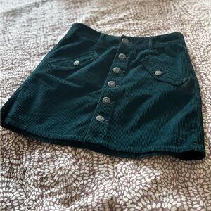 American Eagle Outfitters Teal Corduroy Mini Skirt